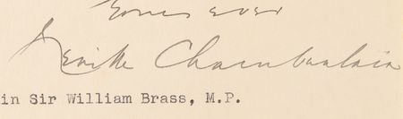 Lot #377 Neville Chamberlain Typed Letter Signed with Autograph Postscript, on the Precipice of War with Germany (August 26, 1939): 