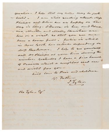 Lot #6 John Tyler Autograph Letter Signed Twice on the 1848 Presidential Election - 