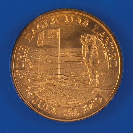 Lot #596 Apollo 11 Lunar Landing Anniversary Medallions (3), Minted with Flown Metal - Image 3