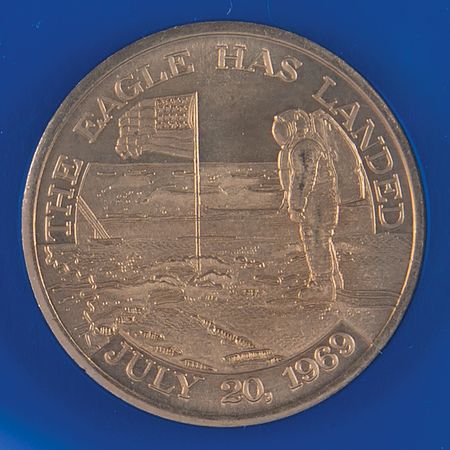 Lot #596 Apollo 11 Lunar Landing Anniversary Medallions (3), Minted with Flown Metal - Image 5