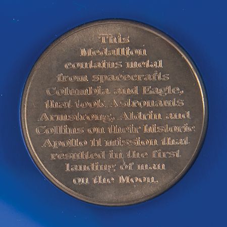 Lot #596 Apollo 11 Lunar Landing Anniversary Medallions (3), Minted with Flown Metal - Image 6