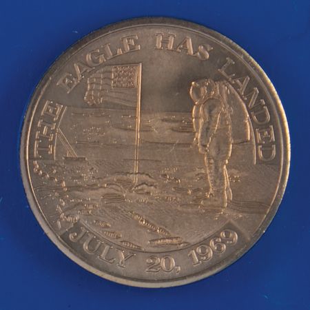Lot #596 Apollo 11 Lunar Landing Anniversary Medallions (3), Minted with Flown Metal - Image 7