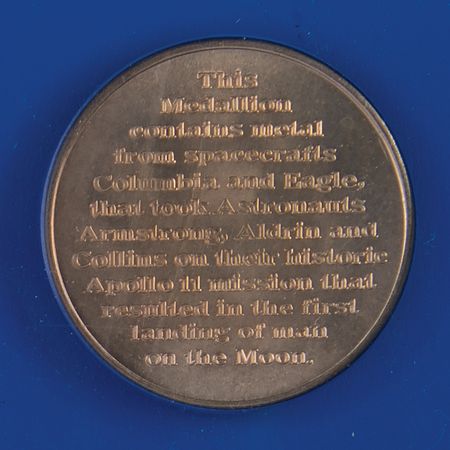 Lot #596 Apollo 11 Lunar Landing Anniversary Medallions (3), Minted with Flown Metal - Image 8