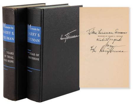 Lot #550 Harry S. Truman Signed Book - Memoirs - Image 1