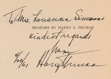 Lot #550 Harry S. Truman Signed Book - Memoirs - Image 2