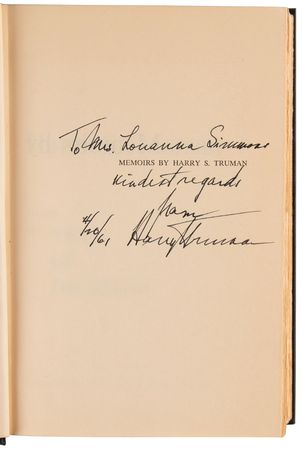 Lot #550 Harry S. Truman Signed Book - Memoirs - Image 4