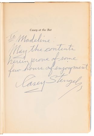 Lot #966 Casey Stengel Signed Book - Casey at the Bat: The Story of My Life in Baseball - Image 4