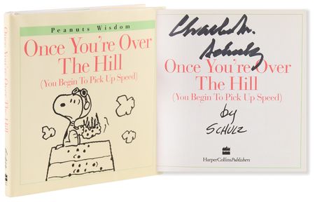 Lot #694 Charles Schulz Signed Book - Once You're Over The Hill - Image 1