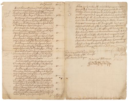 Lot #344 Robert Walpole and Henry Pelham Document Signed - Image 2