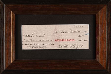 Lot #585 Orville Wright Signed Check - Image 1