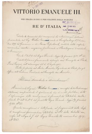 Lot #526 Benito Mussolini and Vittorio Emanuele III Document Signed - Image 2