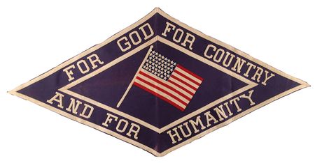 Lot #437 American Flag (48 Star) by Bull Dog Bunting and WWII Home Front Banner (ca. 1941-1945) - Image 4