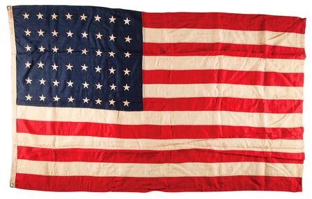Lot #438 American Flag (48 Star, ca. 1920) and U. S. Army Campaign Streamers (10, ca. 1921) - Image 1
