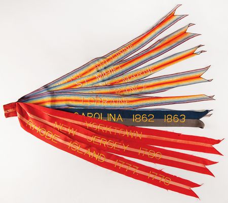 Lot #438 American Flag (48 Star, ca. 1920) and U. S. Army Campaign Streamers (10, ca. 1921) - Image 2