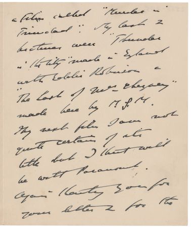 Lot #814 Nigel Bruce Autograph Letter Signed: 