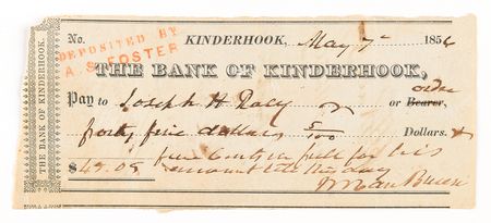 Lot #150 Martin Van Buren Signed Check - Image 1