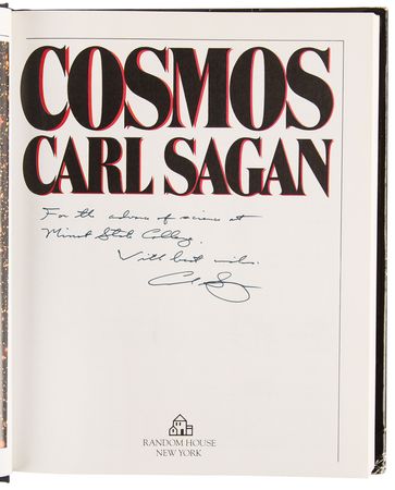Lot #330 Carl Sagan Signed Book - Cosmos - Image 4