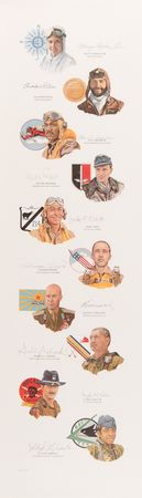 Lot #580 Aviation Pioneers Set of (3) Signed Lithographs - '1995 Gathering of Eagles' (Ltd. Ed. #732/1000) - From the Personal Collection of Gene Cernan - Image 2