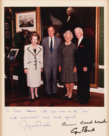 Lot #43 George Bush and Margaret Thatcher Signed Photograph - From the Personal Collection of Gene Cernan - Image 2