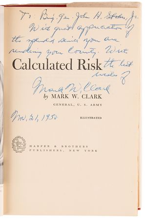 Lot #468 Mark Clark Signed Book - Calculated Risk - Image 4