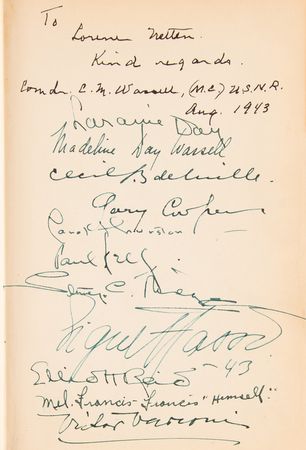 Lot #912 The Story of Dr. Wassell Cast-Signed Book with Gary Cooper and Cecil B. DeMille - Image 2