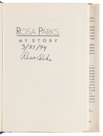 Lot #316 Rosa Parks Signed Book - My Story - Image 4