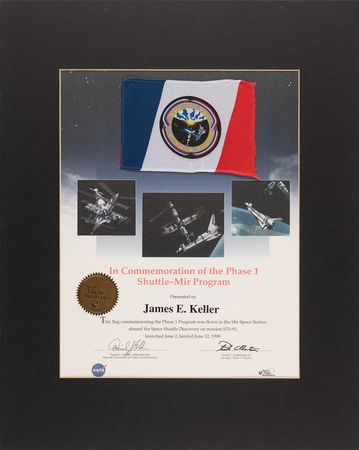 Lot #652 STS-91: Shuttle-Mir Flown Flag - Image 1