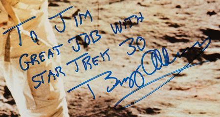 Lot #590 Buzz Aldrin Signed Poster: 
