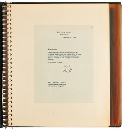 Lot #61 Dwight D. Eisenhower (16) Typed Letters Signed in Scrapbook of Brig. Gen. Robert L. Schulz - Image 2