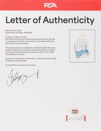 Lot #136 Donald Trump Signed 2017 Presidential Inauguration Invitation - Image 2