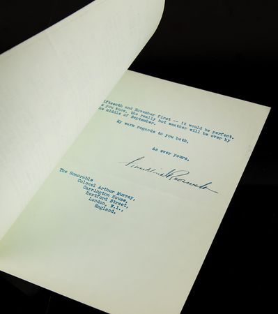 Lot #407 President Franklin D. Roosevelt Letter on Nazi-ism and 'Another crisis in Germany' (February 1938) - Image 1