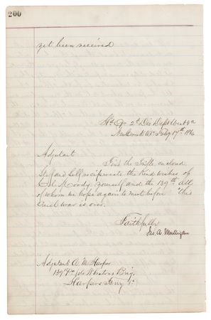 Lot #524 James A. Mulligan Civil War-Dated Letter Signed - Image 5