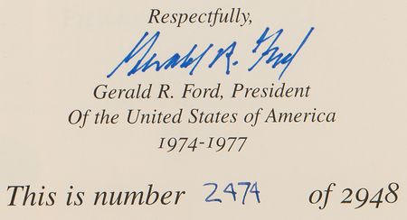 Lot #70 Gerald Ford Signed Book - Assassination Report of the Warren Commission (Ltd. Ed. #2474/2948) - Image 2