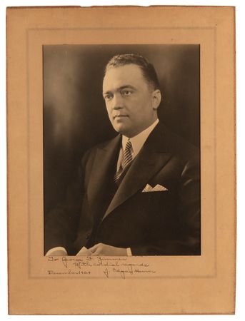 Lot #281 J. Edgar Hoover Early Signed Photograph (1934) - Image 1