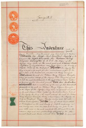 Lot #295 King George V Signed Land Document - Image 1