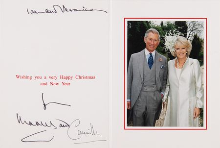 Lot #289 King Charles III and Camilla, Queen Consort Signed Christmas Card (2006) - Image 1