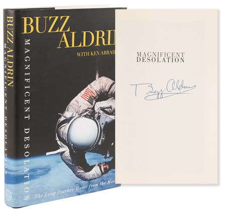 Lot #592 Buzz Aldrin Signed Book - Magnificent Desolation - Image 1