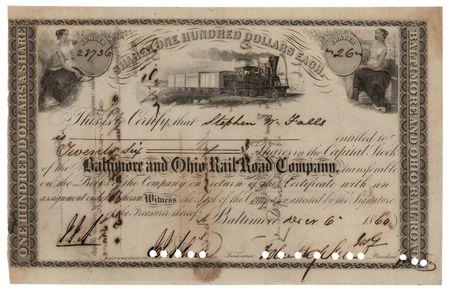 Lot #285 Johns Hopkins Signed Stock Certificate - Image 1