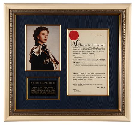 Lot #325 Queen Elizabeth II Document Signed - Image 1