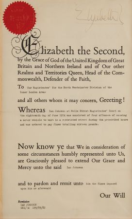 Lot #325 Queen Elizabeth II Document Signed - Image 2