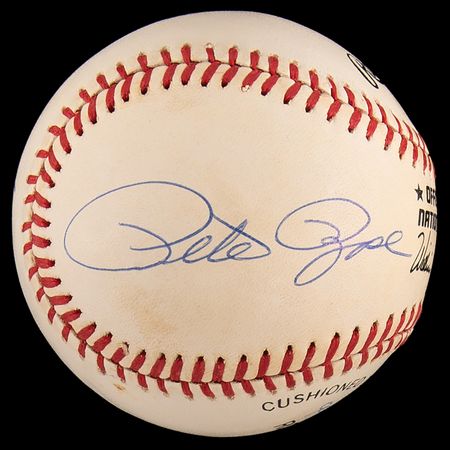 Lot #942 Hank Aaron, Nolan Ryan, and Pete Rose Signed Baseball - Image 2