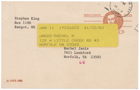 Lot #733 Stephen King Typed Letter Signed on The Stand, Christine, and Making Mistakes - Image 2