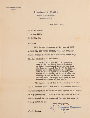 Lot #279 J. Edgar Hoover (5) Typed Letters Signed - Image 3