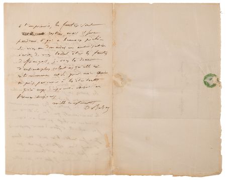 Lot #699 Honore de Balzac Autograph Letter Signed on Proofreading and Writing Errors: 