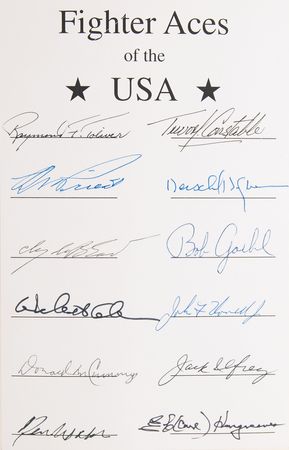 Lot #571 World War II Fighter Aces (10) Signed Book - Fighter Aces of the U.S.A. - Image 2