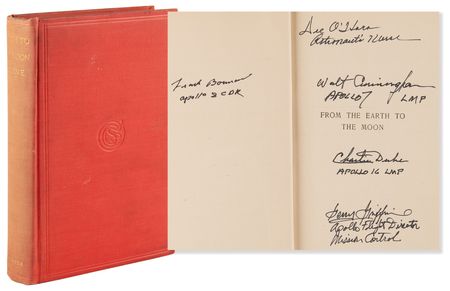 Lot #602 Apollo Astronauts Signed Book - From the Earth to the Moon - Image 1
