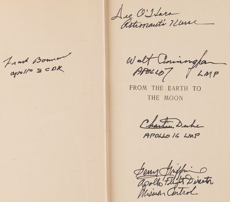 Lot #602 Apollo Astronauts Signed Book - From the Earth to the Moon - Image 2