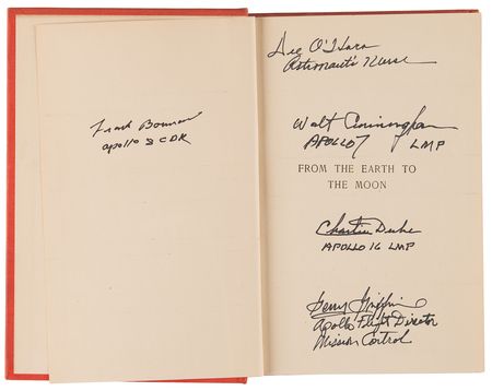 Lot #602 Apollo Astronauts Signed Book - From the Earth to the Moon - Image 4