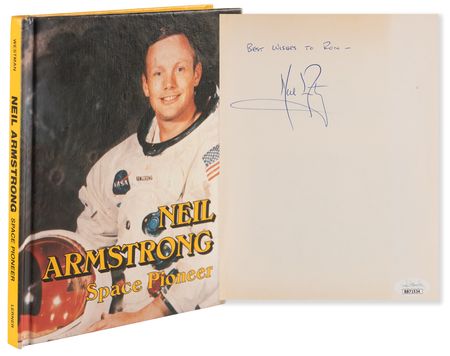 Lot #605 Neil Armstrong Signed Book - Neil Armstrong: Space Pioneer - Image 1