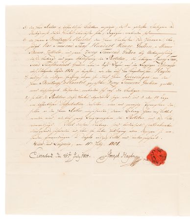 Lot #753 Franz Joseph Haydn Document Signed - Publishing Contract for His Final Oratorio, 'The Seasons' - Image 3
